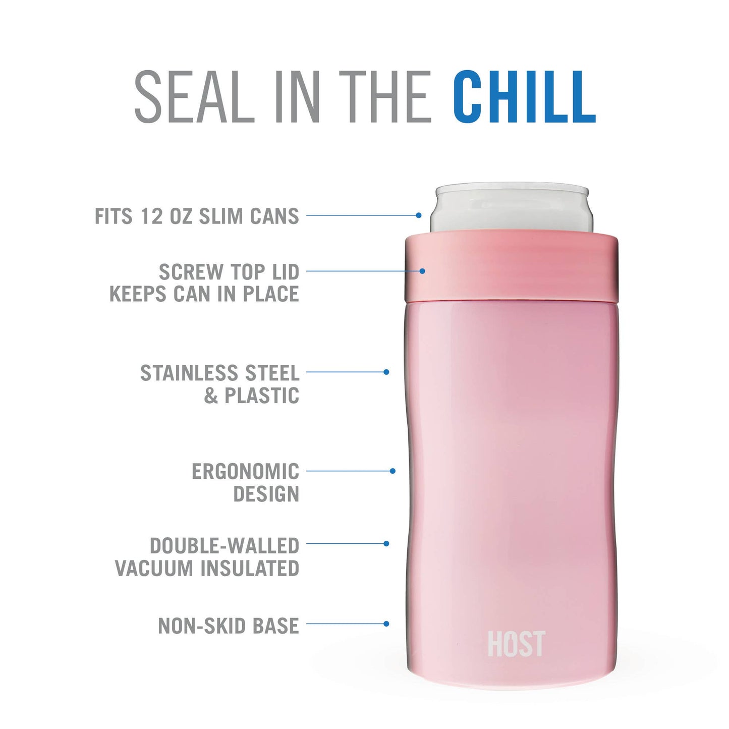 Slim Can Koozie - Peony Pink