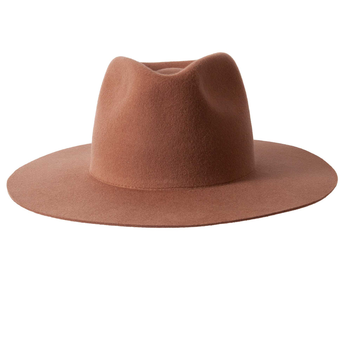 Women's Wool Felt Flat Brim Fedora Hat - Style Rancher: Silver Belly / MD