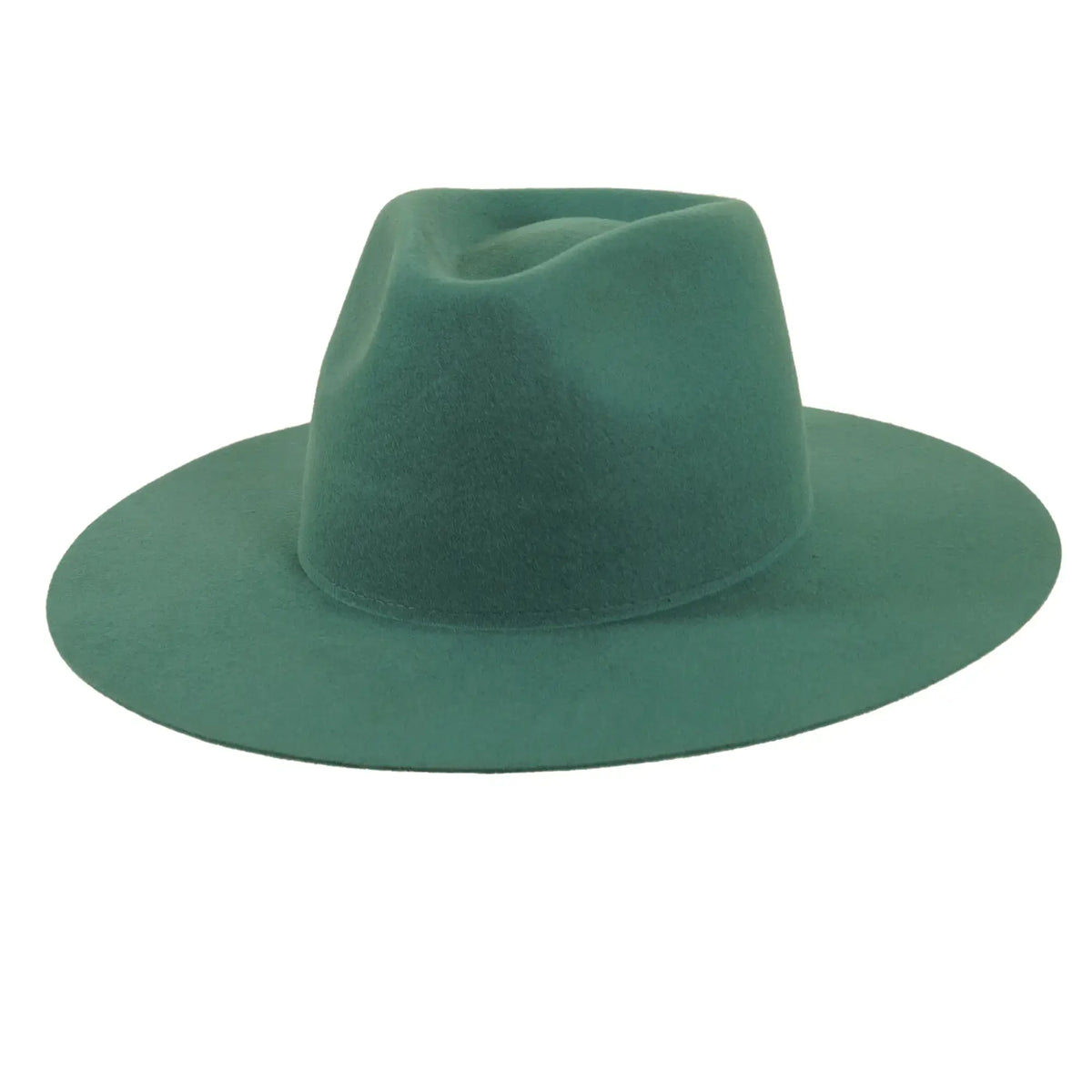 Women's Wool Felt Flat Brim Fedora Hat - Style Rancher: White / SM