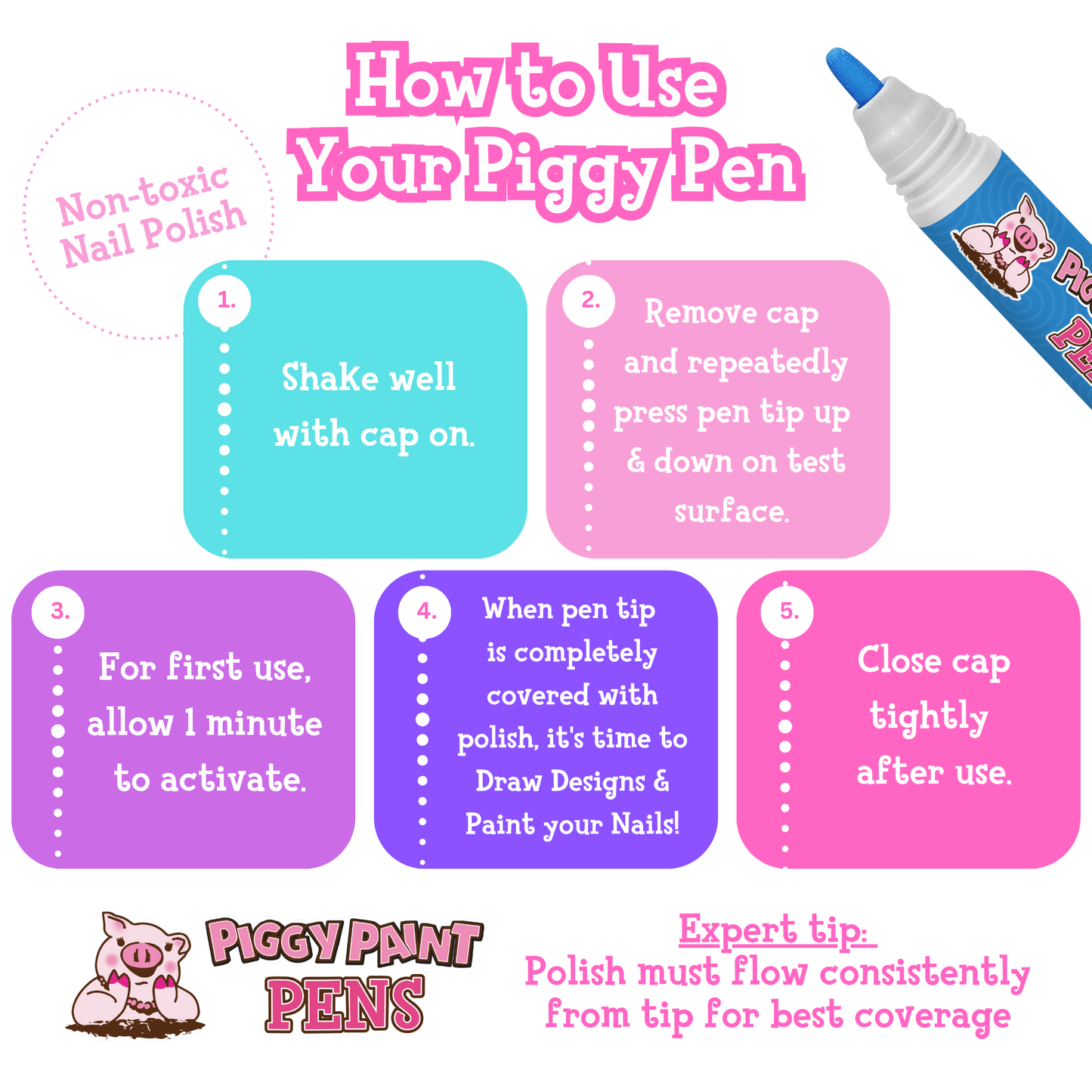 Piggy Paint Pen - Blue