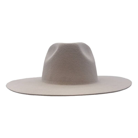 Women's Wool Felt Flat Brim Fedora Hat - Style Rancher: Silver Belly / SM