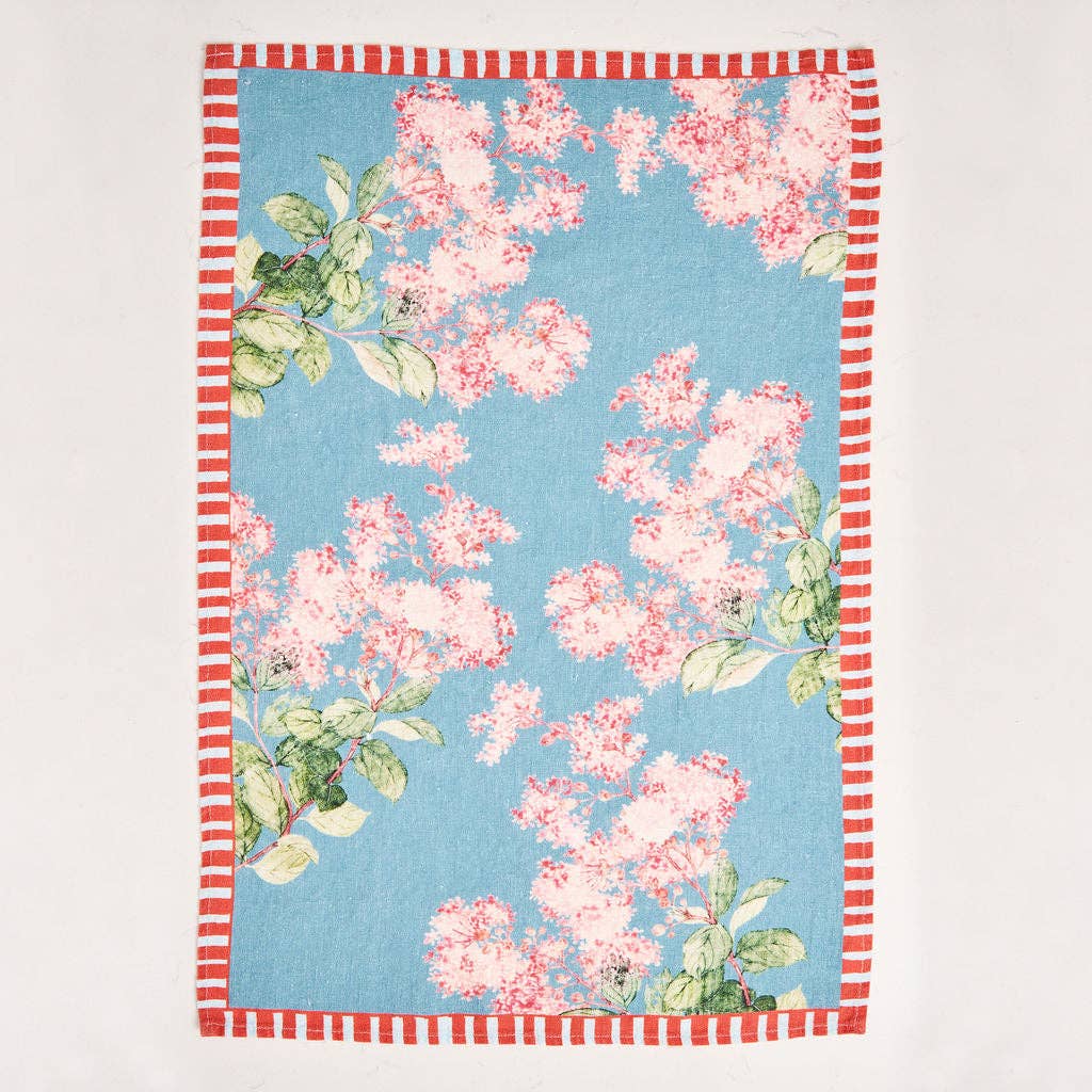 Hydrangea Branch - Indigo Tea Towel