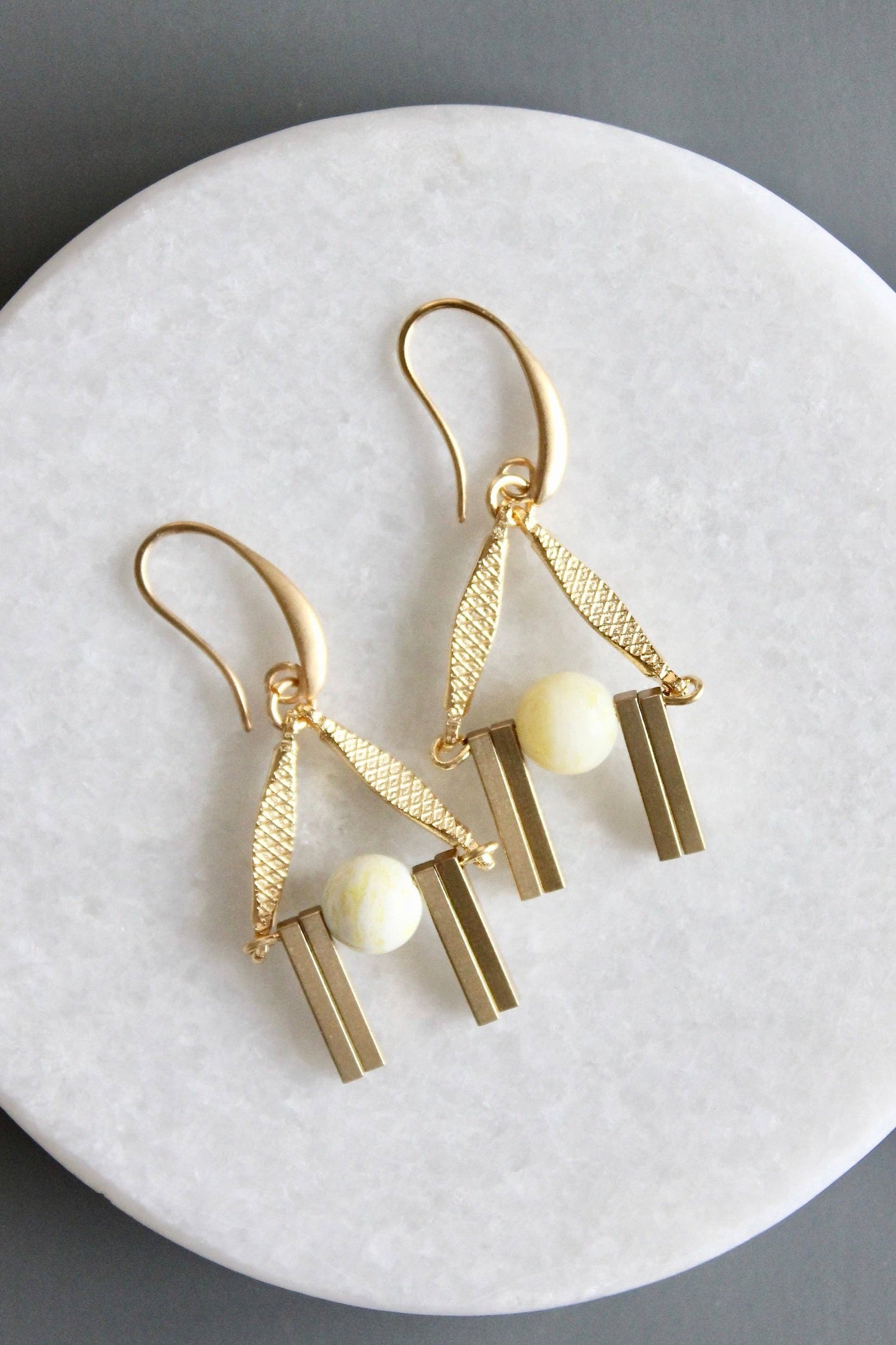 Lemon jade earrings