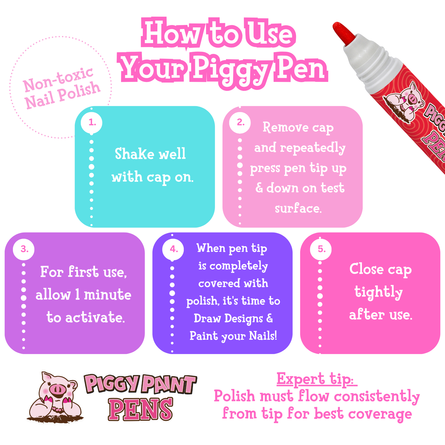 Piggy Paint Pen - Red
