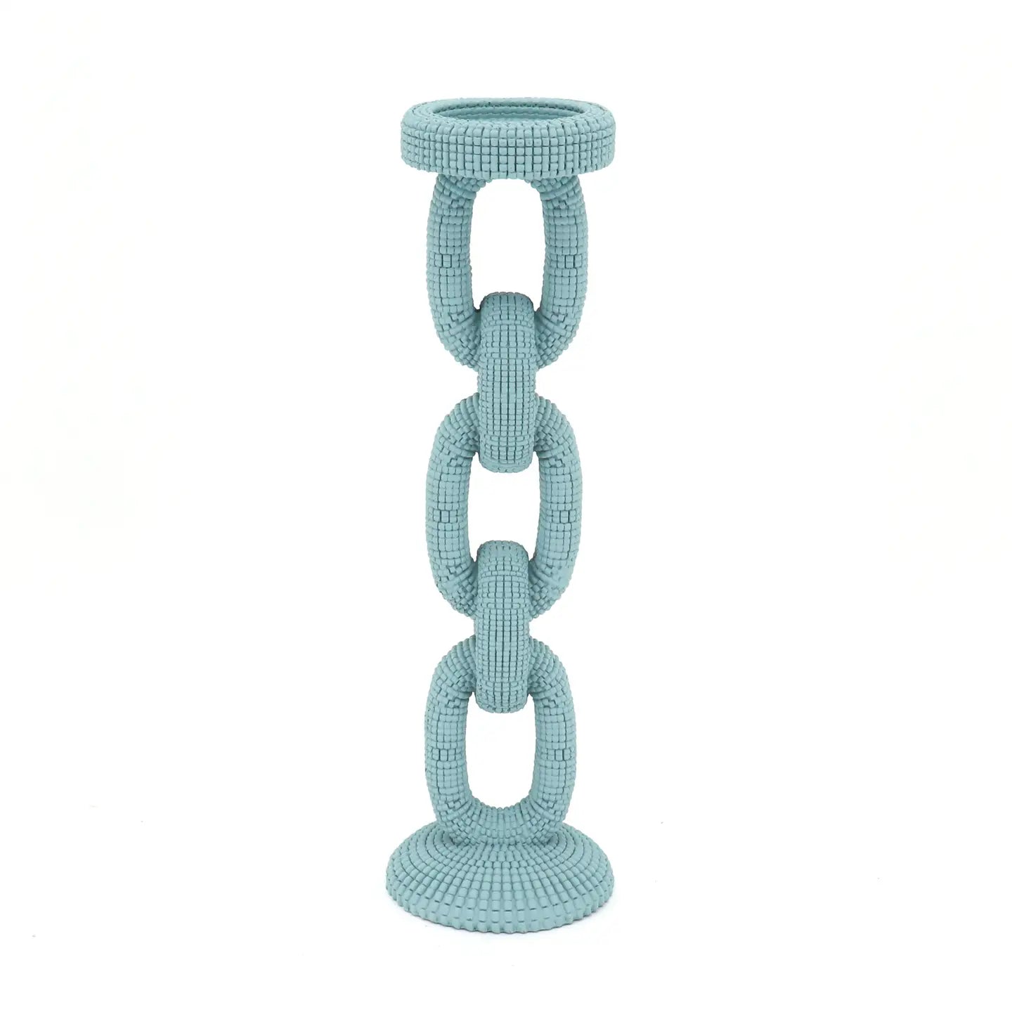 Fansea Blue Bead Candle Holder Large