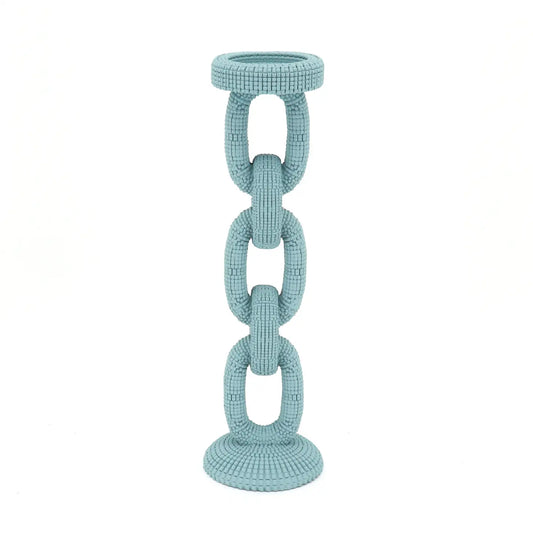 Fansea Blue Bead Candle Holder Large