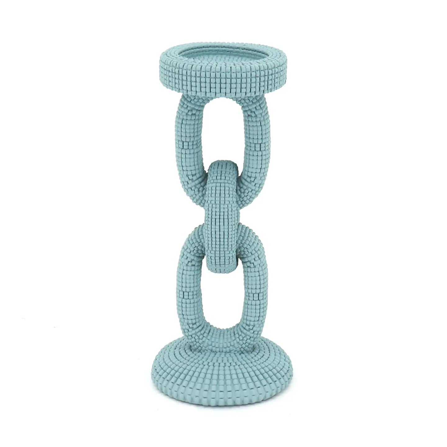 Fansea Blue Bead Candle Holder Medium