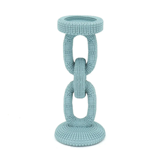 Fansea Blue Bead Candle Holder Medium