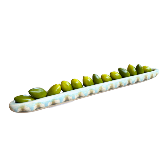Teal Olive Tray - Long